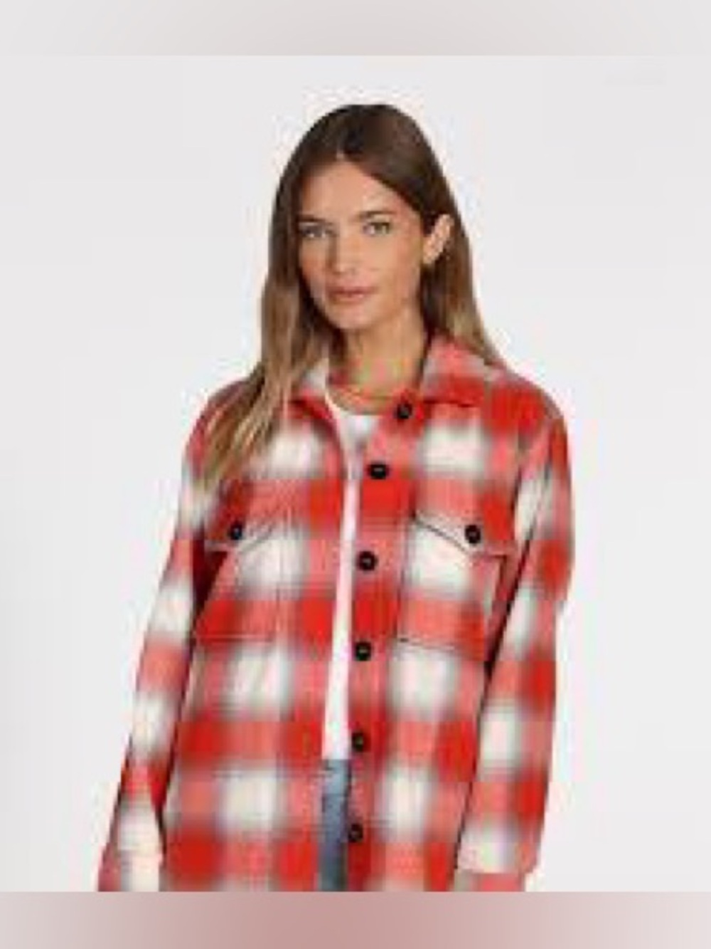 Lucky Brand Red, Black & Cream Plaid Flannel Shirt | Size M